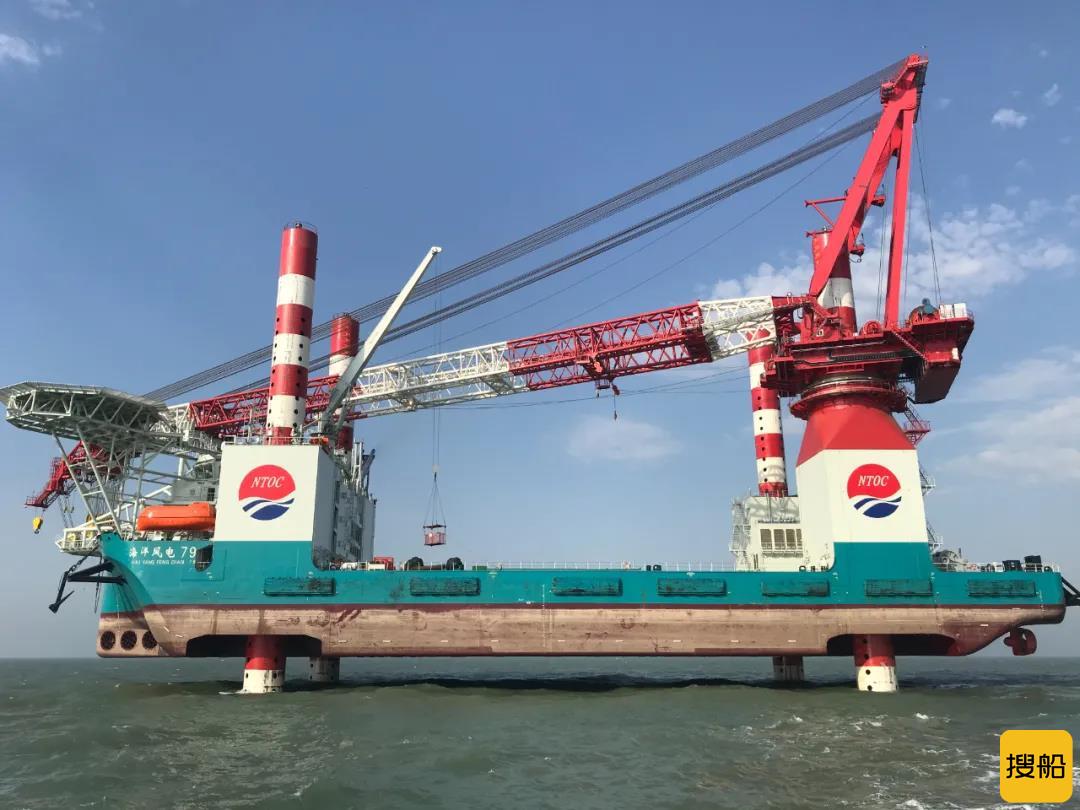 新韩通船舶重工自升式风电安装平台“海洋风电79”完成海试