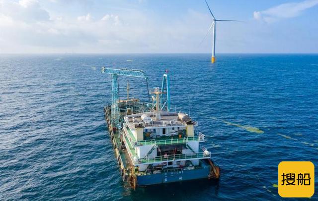 【图集】绿电海上来！山东省第一个海上风电项目海缆敷设加紧施工