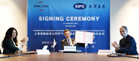  上港集团与达飞集团签署液化天然气加注协议,