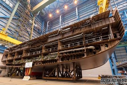 Meyer Werft为铁行邮轮建造第二艘LNG动力邮轮铺龙骨