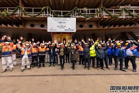  Meyer Werft为铁行邮轮建造第二艘LNG动力邮轮铺龙骨,