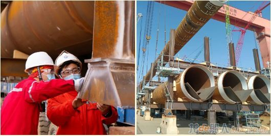 亚洲首例300米级深水导管架“海基一号”钢桩顺利上船