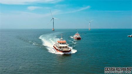  澳龙船艇建造“海电运维205”铝制双体运维船下水,