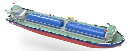  肇通船厂建造首艘LNG单燃料动力水泥罐装船下水,