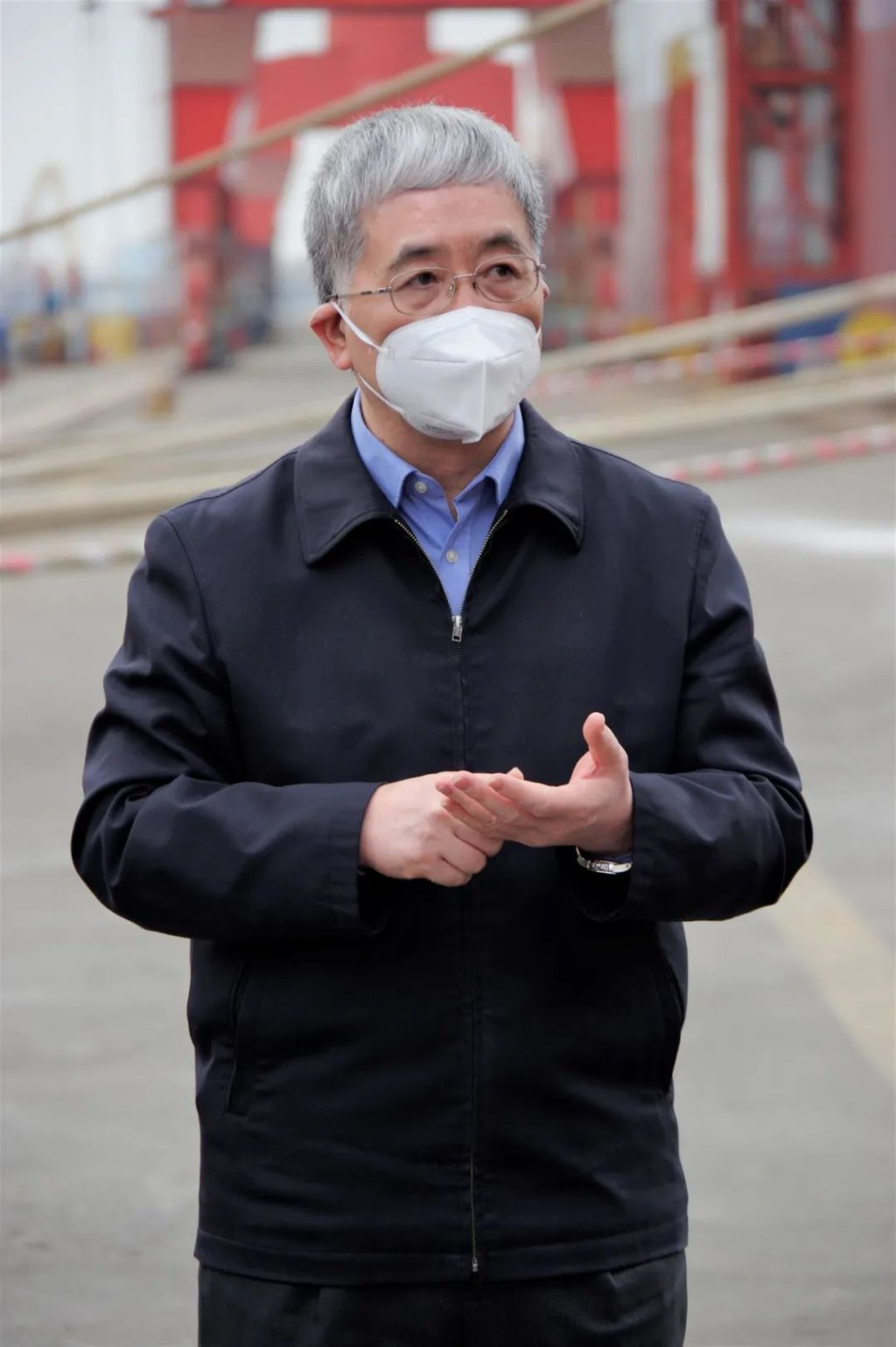 雷凡培到中国船舶集团外高桥造船调研疫情防控和复工复产工作