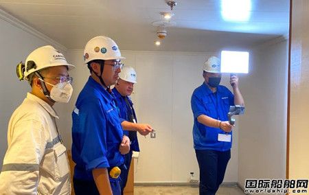 外高桥造船首制邮轮舱室样板舱完成完工报验,