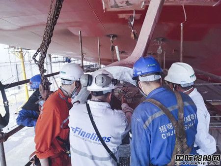  威海金陵Finlinnes项目首制船完成艏门开启和尾管安装,