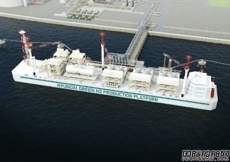  韩国造船海洋发布近海浮式绿色制氢平台概念设计,