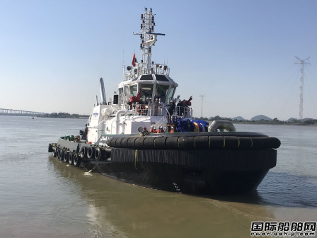  黄埔文冲为苏伊士运河管理局建造2艘拖船完工离厂,