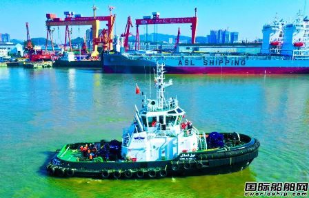  黄埔文冲为苏伊士运河管理局建造2艘拖船完工离厂,