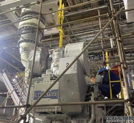 外高桥造船FPSO项目H1499船完成主发电机动车
