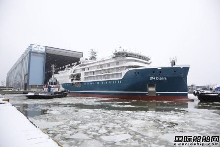 Helsinki船厂为Swan Hellenic建造第3艘混合动力探险邮船出坞