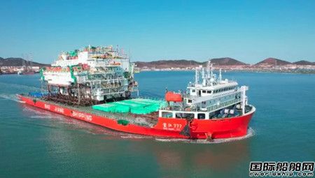  润扬船业建造大型国际航线甲板运输船首航韩国,
