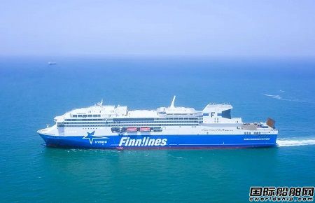 威海金陵Finnlines项目首艘高端客滚船完成试航项目返港
