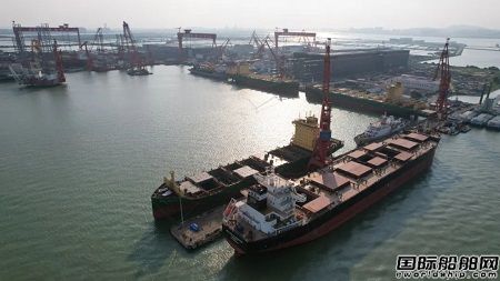 黄埔文冲为洲际船务建造第5艘85000吨散货船试航凯旋