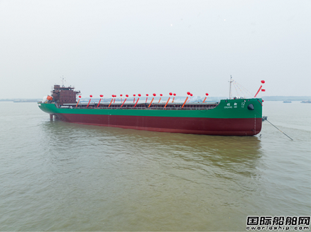 龙和造船第2艘15500吨LNG双燃料沿海散货船下水