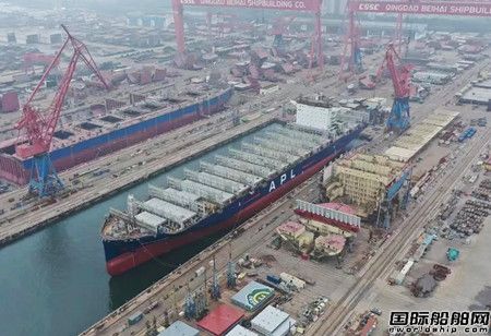 北海造船为达飞海运建造首艘5500TEU集装箱船出坞,