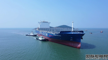 青岛造船厂3艘5900TEU集装箱船同日完成3大节点