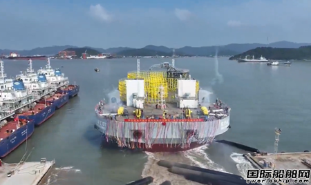 东红船业建造20000吨电缆运输船“东方海工07”号顺利下水,