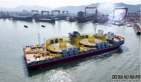 东红船业建造20000吨电缆运输船“东方海工07”号顺利下水,