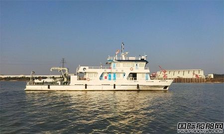湘船重工建造长江航道局30米级纯电池动力测量船成功试航
