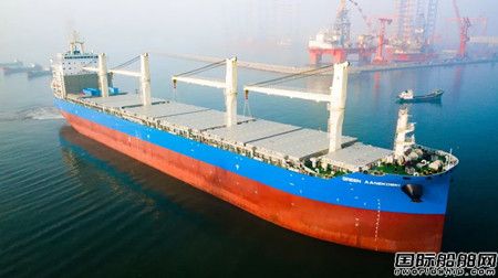 收官!大连中远海运重工交付一艘68000吨冰级多用途纸浆运输船,