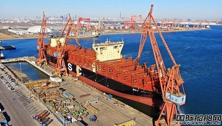 大船天津为地中海航运建造16000TEU集装箱船5号船试航