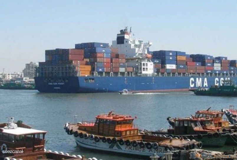 [航运]集装箱船在苏伊士运河短暂搁浅,