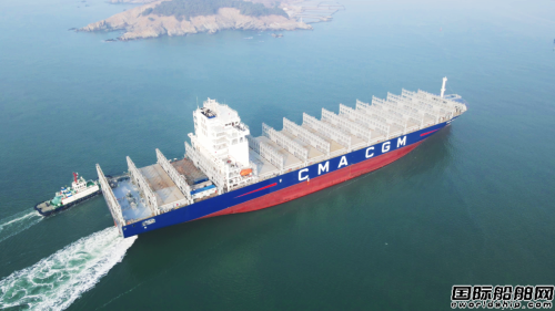  青岛造船厂为CMB建造6000TEU集装箱船3号船命名,