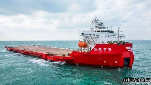 九洲船业建造160米无限航区重大件甲板运输船试航归来