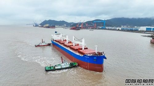 舟山中远海运重工为交银金租建造6.36万吨散货船完成试航