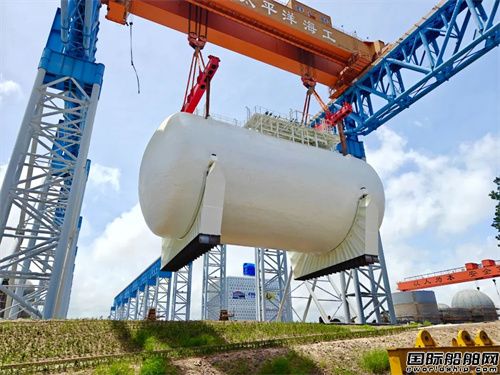 中集太平洋海工为名村造船建造4600方LNG液罐顺利发货
