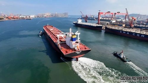 北海造船为CMB建造21万吨氨预留散货船出海试航