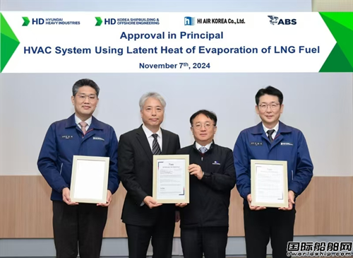 全球首次！HD现代重工LNG动力船新系统获认证