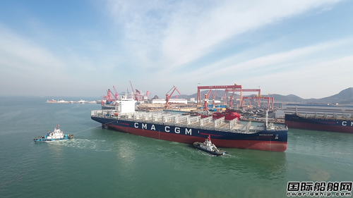 北海造船为达飞建造5500TEU集装箱船9号船试航