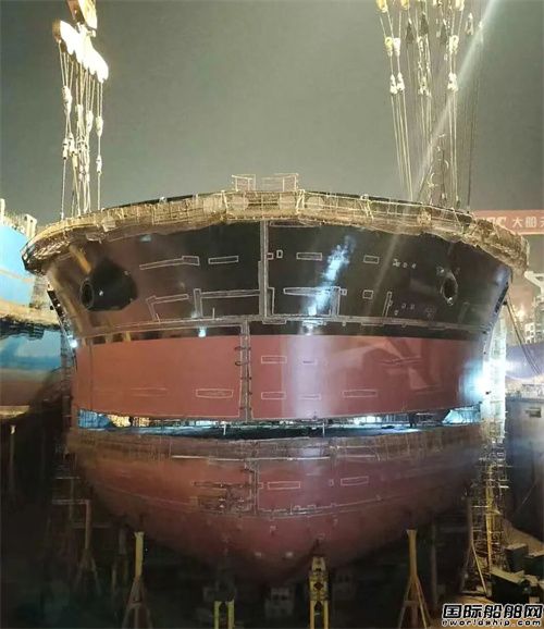 大船天津为Vitol建造11.5万吨油船87号船全船成型
