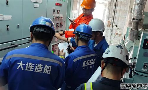 大船天津为VITOL建造第三艘成品油船完成应急发电机交验
