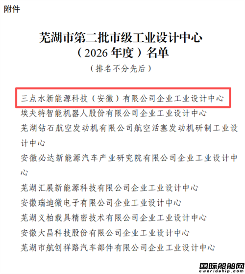 三点水新能源通过芜湖市市级工业