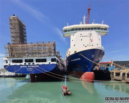 招商船舶青岛船厂1000TEU集装箱船3号船完成空船试验